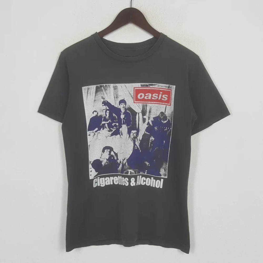 Vintage Style OASIS Band Cigarettes & Alcohol Tshirt